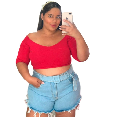 short jeans feminino desfiado plus size