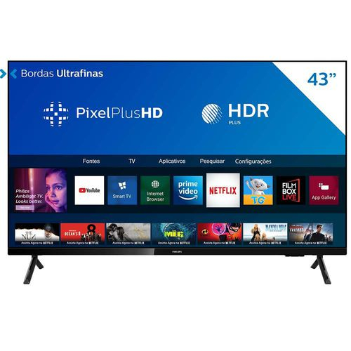 Smart TV 43 Led Semp Roku R5500 FHD Wifi Dual Band 3 HDMI 1 USB