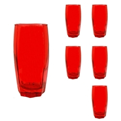 Copo Vidro 370ml Florence jogo c/ 6 Vermelho Menor preço em Copo Vidro 370ml Florence jogo c/ 6 Vermelho