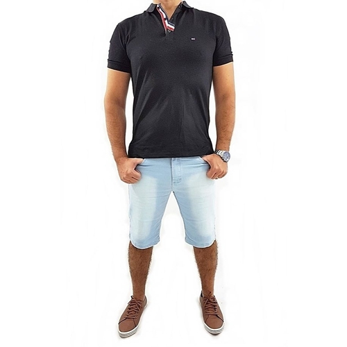 bermuda masculina jeans com elastano