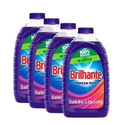 Kit com 4 Detergentes Liquido Brilhante Roupas Brancas E Coloridas (3l cada) Menor preço em Kit com 4 Detergentes Liquido Brilhante Roupas Brancas E Coloridas (3l cada)