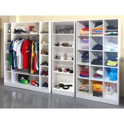 Expositor Colméia Cabideiro Nichos = 3 Peças = Loja Roupas Menor preço em Expositor Colméia Cabideiro Nichos = 3 Peças = Loja Roupas