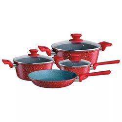 Menor preço em Jogo de Panelas Colorstone Vermelho 4 Peças - Euro Home