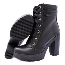 Coturno Bota Feminina Salto Alto Cano Medio Confortavel WorldBoot Menor preço em Coturno Bota Feminina Salto Alto Cano Medio Confortavel WorldBoot