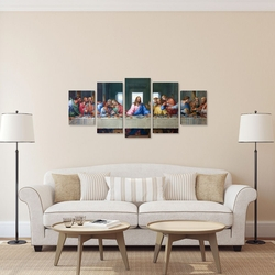 Quadro Santa Ceia Para Sala Jantar Decorativo Religioso 5 Telas - Bimper Menor preço em Quadro Santa Ceia Para Sala Jantar Decorativo Religioso 5 Telas - Bimper