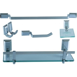 Kit de acessórios para banheiro 6 peças Ducon Metais Linha Classic CL3000 em alumínio Menor preço em Kit de acessórios para banheiro 6 peças Ducon Metais Linha Classic CL3000 em alumínio