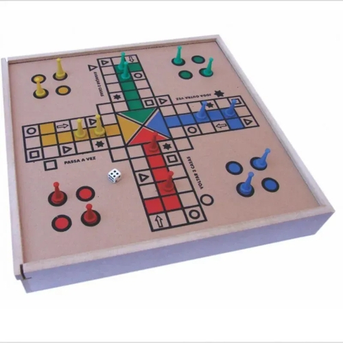 Jogo Ludo de Madeira, Brinquedo de Madeira, Jogo de Tabuleiro