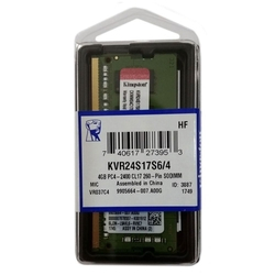Memoria Notebook 4gb Ddr4 2400 Mhz Kingston Sodimm KVR24S17S8/4 Menor preço em Memoria Notebook 4gb Ddr4 2400 Mhz Kingston Sodimm KVR24S17S8/4