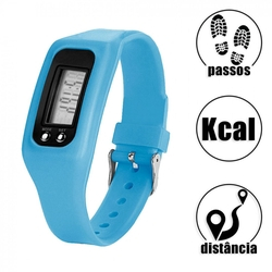 Relogio Digital De Pulso Em Silicone Com Contador De Passos, Calorias E Distancia Azul Menor preço em Relogio Digital De Pulso Em Silicone Com Contador De Passos, Calorias E Distancia Azul
