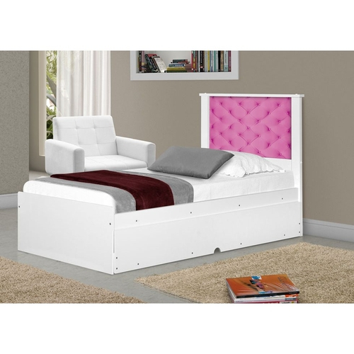 Cama De Solteiro Com Auxiliar Barcelona Adesivada Capitonê Rosa Tebarrot Em Promoção Ofertas Na Americanas Cama De Solteiro Com Auxiliar Barcelona, Single Bed With Storage Drawers Argos