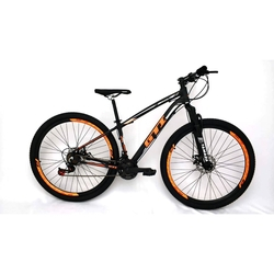 Bicicleta GTI Roma Aro 29 Quadro T 17 Alumínio Preto e Laranja 21V Kit Yamada , pedivela alumínio Menor preço em Bicicleta GTI Roma Aro 29 Quadro T 17 Alumínio Preto e Laranja 21V Kit Yamada , pedivela alumínio