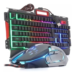 Kit teclado mouse Gamer USB Metal Semi mecânico Profissional Menor preço em Kit teclado mouse Gamer USB Metal Semi mecânico Profissional