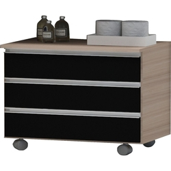 Gabinete Armario Banheiro 3 Gavetas Com Rodinha Joia 60cm - Madeirado / Preto Menor preço em Gabinete Armario Banheiro 3 Gavetas Com Rodinha Joia 60cm - Madeirado / Preto