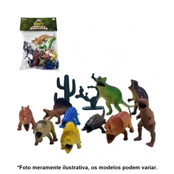 Kit Dinossauros Miniatura Pequeno de Plástico 12 Peças AKT3064 Menor preço em Kit Dinossauros Miniatura Pequeno de Plástico 12 Peças AKT3064