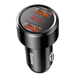 Carregador Veicular com Display Digital Baseus Magic Series Dual QC 45W Menor preço em Carregador Veicular com Display Digital Baseus Magic Series Dual QC 45W
