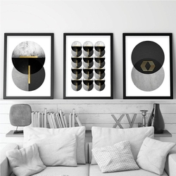 Quadros Decorativos Para Sala e Quarto Com Moldura Formas Geométricas Menor preço em Quadros Decorativos Para Sala e Quarto Com Moldura Formas Geométricas