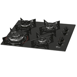 Fogao Cooktop Fischer 4q Fit Line Gas Tripla Chama Mesa Vidro Preto Menor preço em Fogao Cooktop Fischer 4q Fit Line Gas Tripla Chama Mesa Vidro Preto
