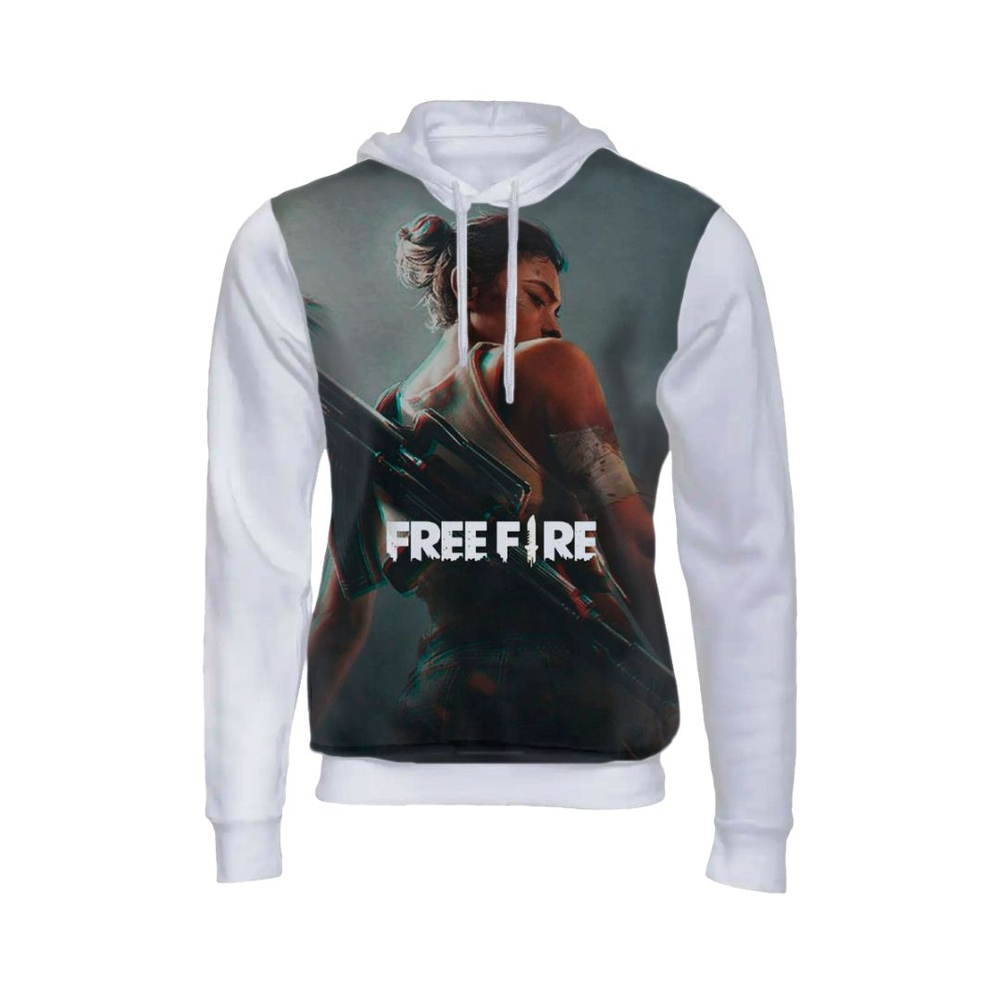 grey zipper moletom com capuz free fire