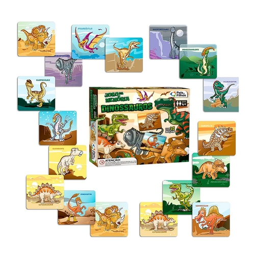 Jogo Da Memória Dinossauros - 7910851 - Pais e Filhos - Real Brinquedos