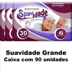 Kit 3 Pacotes De Fraldas Geriátricas Suavidade G Total 90 Un Menor preço em Kit 3 Pacotes De Fraldas Geriátricas Suavidade G Total 90 Un