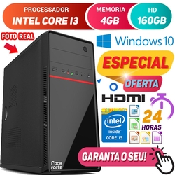 Menor preço em Computador Pc Cpu Intel Core i3 Com Hdmi 4GB HD 160GB Windows 10 Desktop