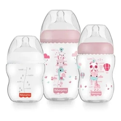 Kit 3 Mamadeiras First Moments 150/270/330ml Fisher Price Rosa Menor preço em Kit 3 Mamadeiras First Moments 150/270/330ml Fisher Price Rosa