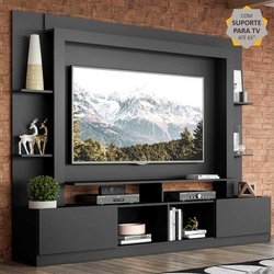 Rack Estante c/ Painel e Suporte TV 65" e 2 portas Oslo Multimóveis Preto é boa?