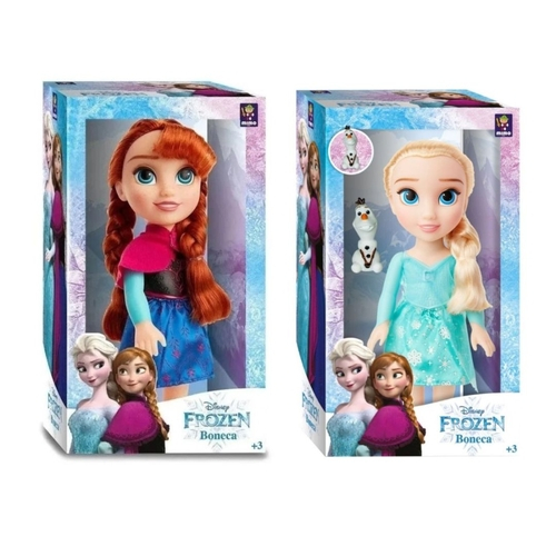 Boneca Frozen Kit Anna Elsa + Olaf Passeio Vinil Disney