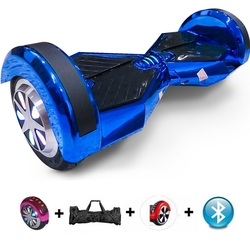 Hoverboard Skate Eletrico Para Infantil 8 Polegadas Bluetooth Led na roda Bateria Azul Cromado Luuk Young Menor preço em Hoverboard Skate Eletrico Para Infantil 8 Polegadas Bluetooth Led na roda Bateria Azul Cromado Luuk Young
