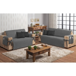 kit capa protetora de sofá 2 e 3 lugares cinza com 4 capas de almofada preta matelada é boa?