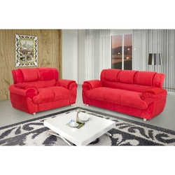 Jogo Sofá 2 e 3 Lugares Conjunto 7025 Tecido Suede Vermelho Menor preço em Jogo Sofá 2 e 3 Lugares Conjunto 7025 Tecido Suede Vermelho