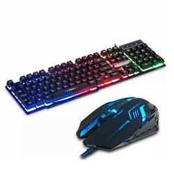 Kit Gamer Teclado Semi Mecânico C/ Iluminação Led Rgb + Mouse Preto 3200dpi - Galviani Menor preço em Kit Gamer Teclado Semi Mecânico C/ Iluminação Led Rgb + Mouse Preto 3200dpi - Galviani