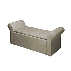 Recamier Baú Poliana Queen 160cm - Suede Bege - FoxDecor Menor preço em Recamier Baú Poliana Queen 160cm - Suede Bege - FoxDecor
