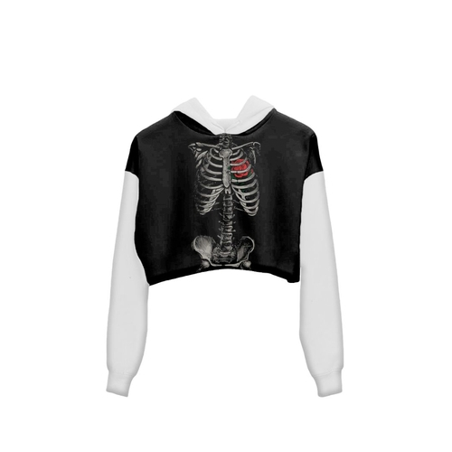 skeleton ribcage moletom com capuz