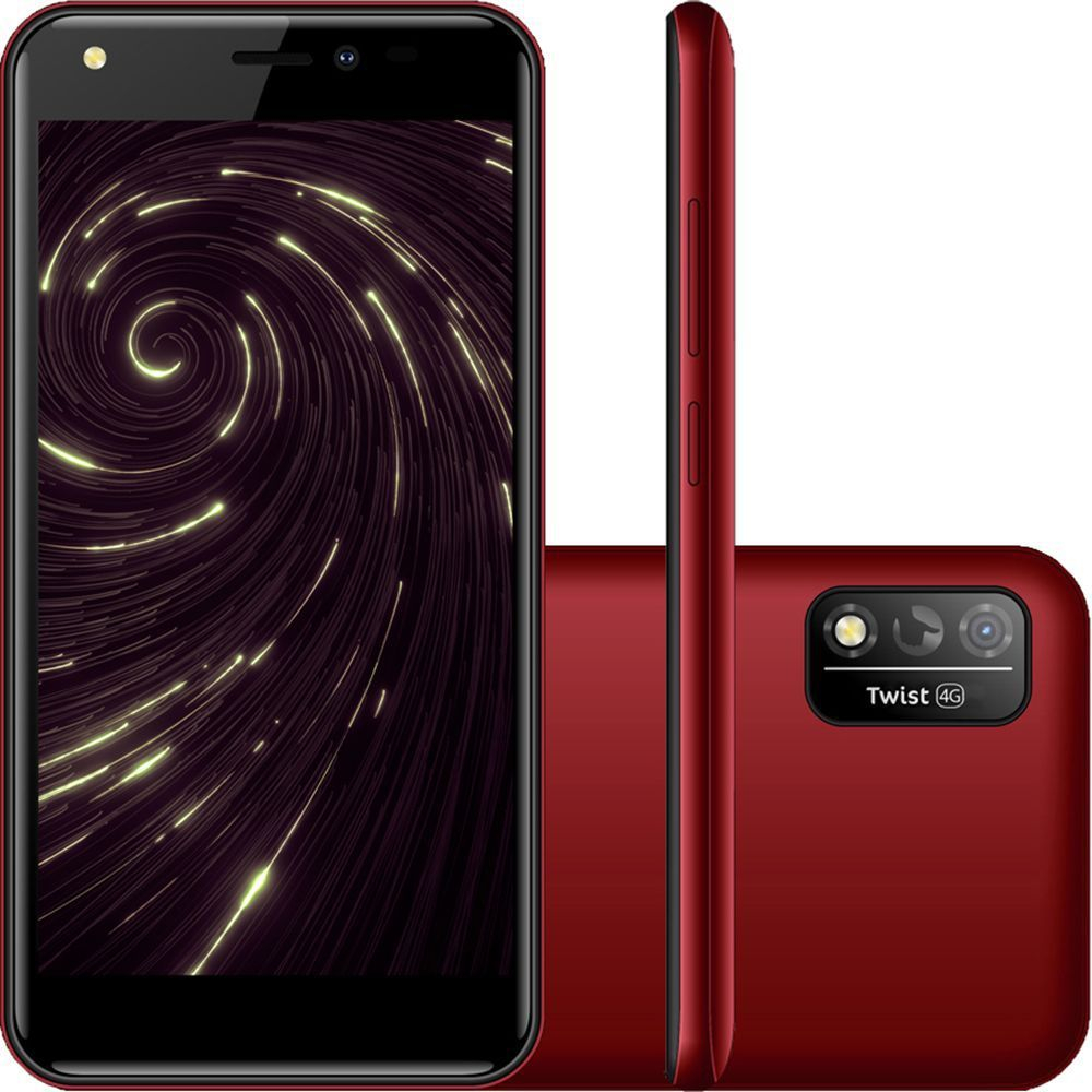 [50% de Cashback] Smartphone Positivo Twist 4G 32GB Dual Chip Android 10 Tela 5" Octa-Core 1,6 GHz 4G 8MP - Vermelho Rubber