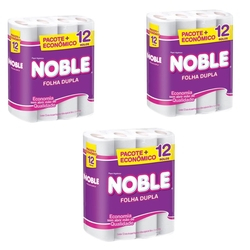 3 Papel Higiênico Folha Dupla Noble 12 Rolos Atacado Revenda Menor preço em 3 Papel Higiênico Folha Dupla Noble 12 Rolos Atacado Revenda
