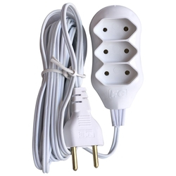 Extensão Elétrica Branca New POP 3 Tomadas 2p 10A 3 Metros Cabo Paralelo Bivolt 127V e 250V Menor preço em Extensão Elétrica Branca New POP 3 Tomadas 2p 10A 3 Metros Cabo Paralelo Bivolt 127V e 250V
