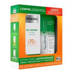 Kit Protetor Solar Minesol Oil Control FPS 70 + Gel Limpeza Intensive Cleanser 60g Neostrata - Rotina para Pele Oleosa é boa?