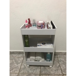 Carrinho Branco Suporte Auxiliar Porta Toalha Com 4 Rodinhas Branco Menor preço em Carrinho Branco Suporte Auxiliar Porta Toalha Com 4 Rodinhas Branco