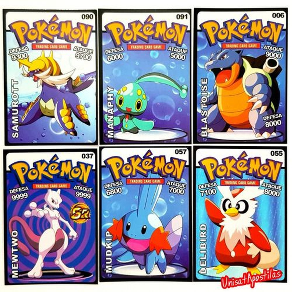 Kit Cartinhas Pokemon =60pctes Cards Bater Bafo Pokemon em Promoção na  Americanas