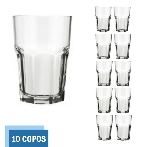 Jogo 24 Copos De Vidro Grosso Transparente 340ml Suco Água - R$ 78,91