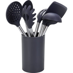 Conjunto de Utensílios de Silicone Cinza 7 Peças com Suporte Cabo em Inox  - Casual Home é boa?