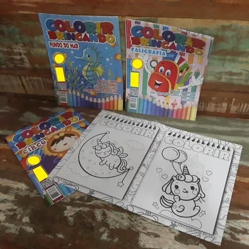 Kit 20 Revista De Colorir Pintar Infantil Desenhar Barato em