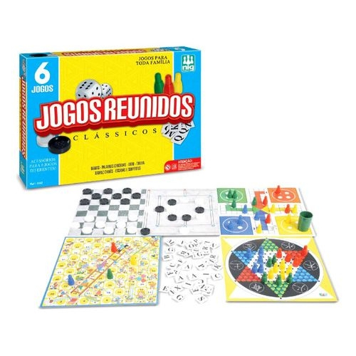 Jogo Tabuleiro 6 Em 1 Jogos Clássicos Para Meninos E Meninas