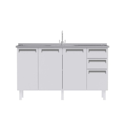 Gabinete P/ Pia de 1,50M Branco Roma - Colormaq Menor preço em Gabinete P/ Pia de 1,50M Branco Roma - Colormaq