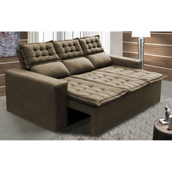 Menor preço em Sofá 3 Lugares Retrátil e Reclinável Cama inBox Slim 2,00m Velusoft Castor