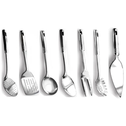 Kit De Utensílios Aço Inox 7 Peças concha escumadeira colher espátula garfo pegador Ke Home é boa?