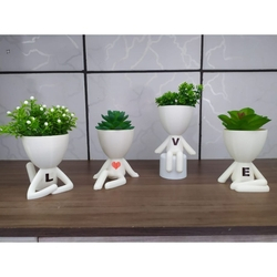 Kit Com 4 Vasos Decorativos Robert Plant Bob (cor: Branco) - Love - Amor - Ideal para suculentas e mini cactos é boa?
