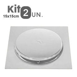 Kit 2 Ralos Click Inteligente 15x15 Aço Inox Pop Up Banheiro Lavabo Casa é boa?