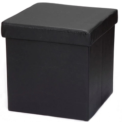 Puff Baú Desmontável Para Sala Quarto Corino Preto 38x38 M01 - Lyam Decor é boa?